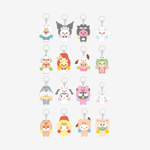 (PREORDER) STRAY KIDS SKZOO X SANRIO CHARACTERS SECRET FLOCKED FIGURE KEYRING (CHEER UP Ver.)
